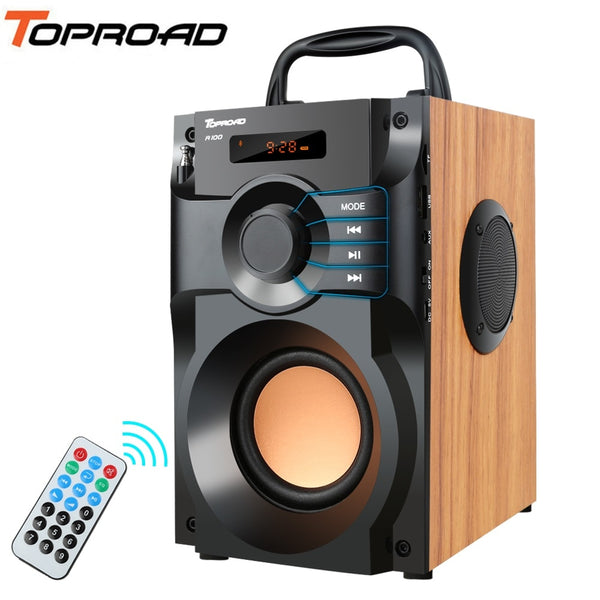 TOPROAD Portable Bluetooth Speaker Wireless Stereo Subwoofer Bass Speakers Column Support FM Radio TF AUX USB Remote Control