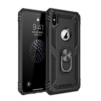 Shockproof Armor Kickstand Phone Case For iPhone 11 Pro XR XS Max X 6 6S 7 8 Plus Finger Magnetic Ring Holder Anti-Fall Cover
