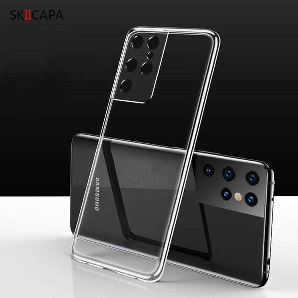 For Samsung Galaxy S21 Plus Ultra Thin Transparent Soft TPU Phone Case For Samsung S21 Ultra Camera Protection Cases Back Cover
