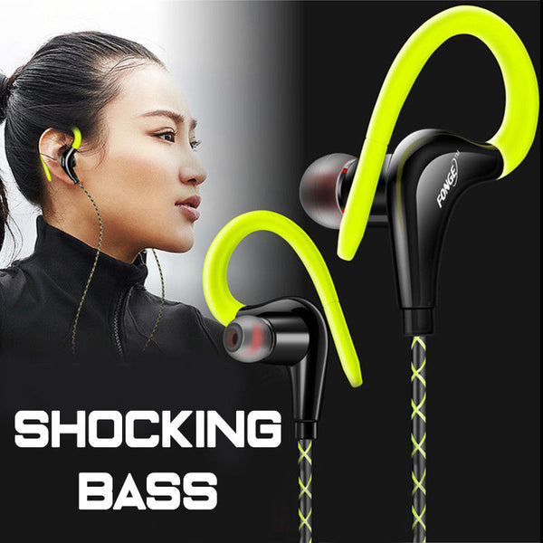 Fonge Ear Hook Sport Earphone Super Bass Sweatproof Stereo Headset Sport Headphone
